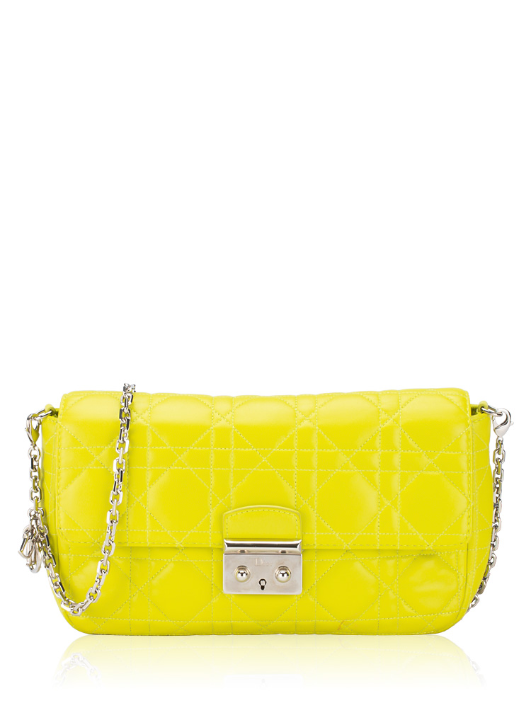 Lambskin Cannage Miss Dior Promenade Pouch Citron