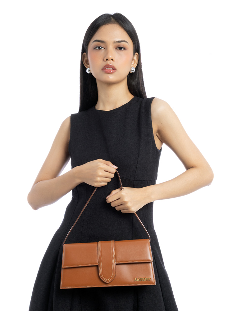 Calfskin Le Bambino Long Shoulder Bag Light Brown