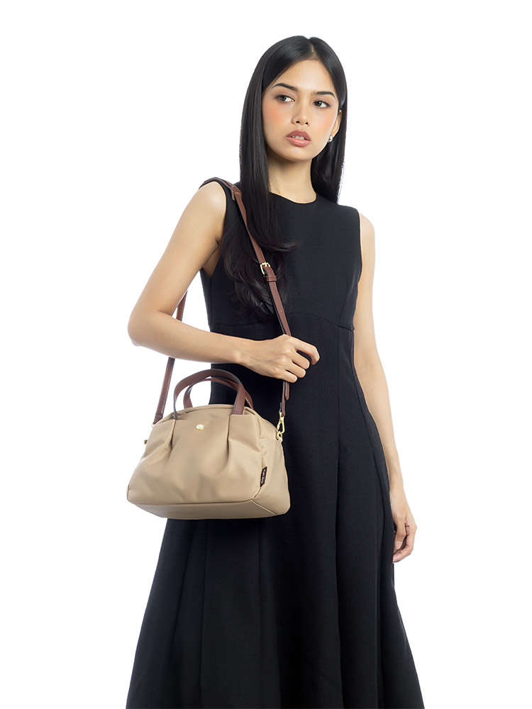 2-Way Medium Boston Bag Beige