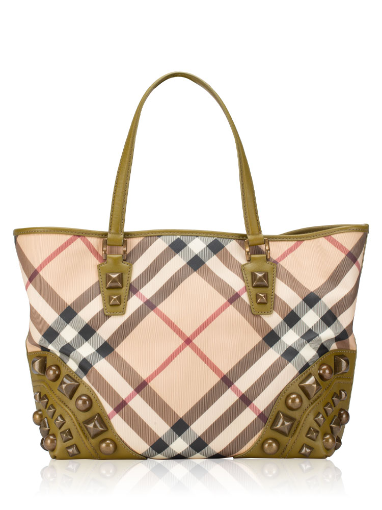 Supernova Check Mega Stud Nickie Tote Mustard