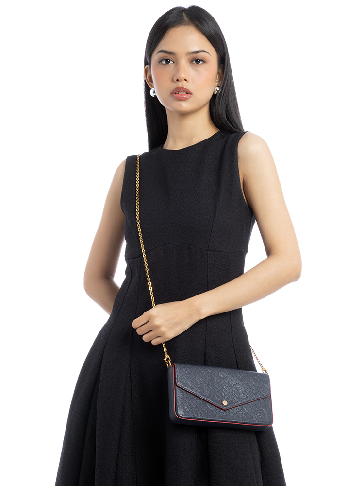 Monogram Empreinte Pochette Felicie Marine Rouge