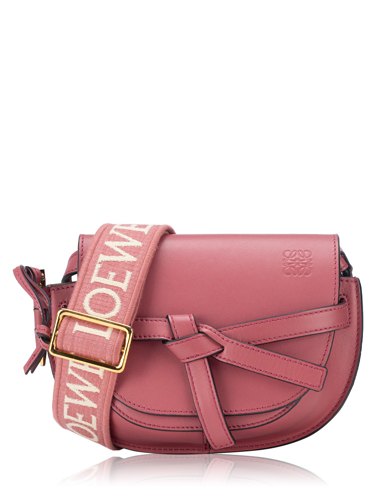 Calfskin Jacquard Mini Gate Dual Bag Plumrose