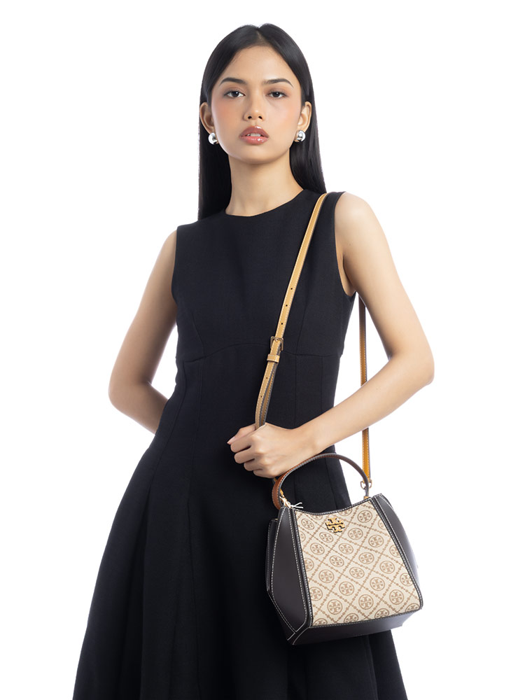 McGraw T Monogram Small Bucket Bag Hazelnut