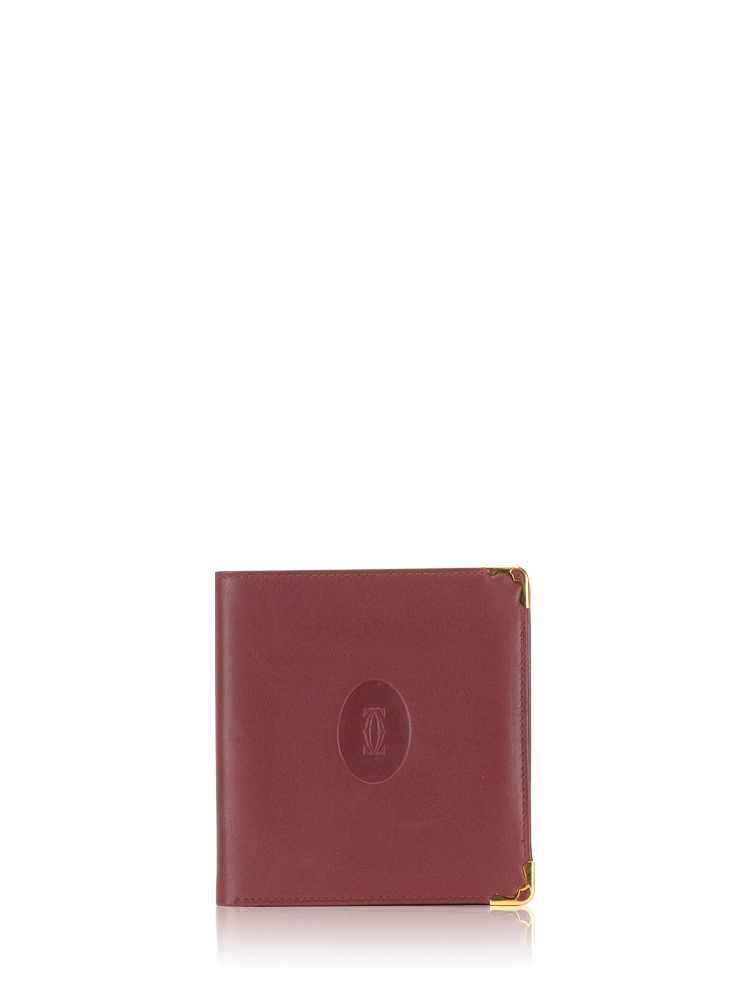 Vintage Must De Cartier Bifold Wallet Burgundy