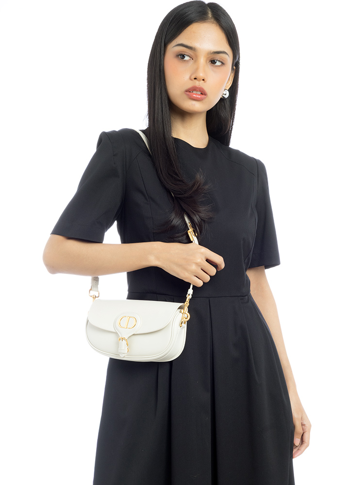 Box Calfskin East West Bobby Shoulder Bag Latte