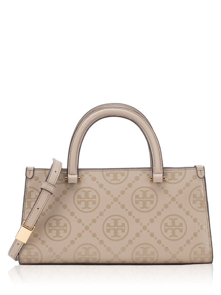 T Monogram Embossed Small Rectangular Tote Fresh Clay