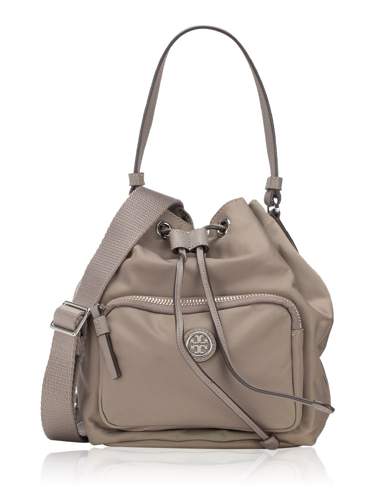 Virginia Nylon Bucket Bag Gray Heron