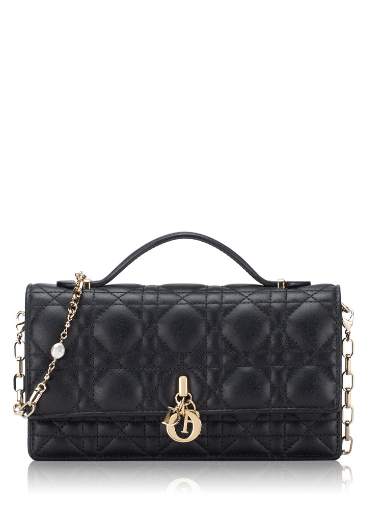 Lambskin Cannage My Dior Mini Shoulder Bag Black