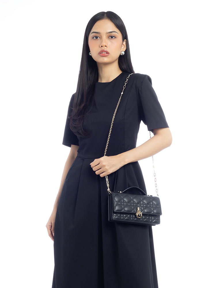 Lambskin Cannage My Dior Mini Shoulder Bag Black