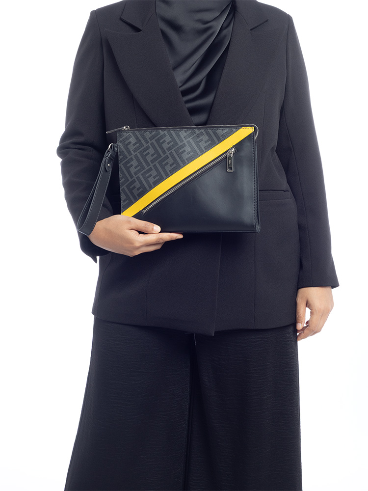 Vitello Liberty FF 1974 Diagonal Pouch Black Yellow