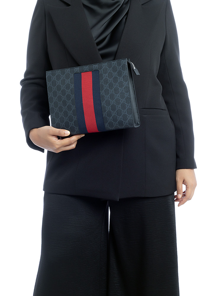 GG Supreme New Selleria Web Pouch Black