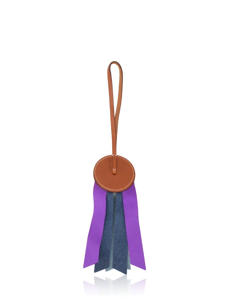 Hunter Cowhide Paddock Flot Ribbon Bag Charm Bleu Electric Tosca Izmir