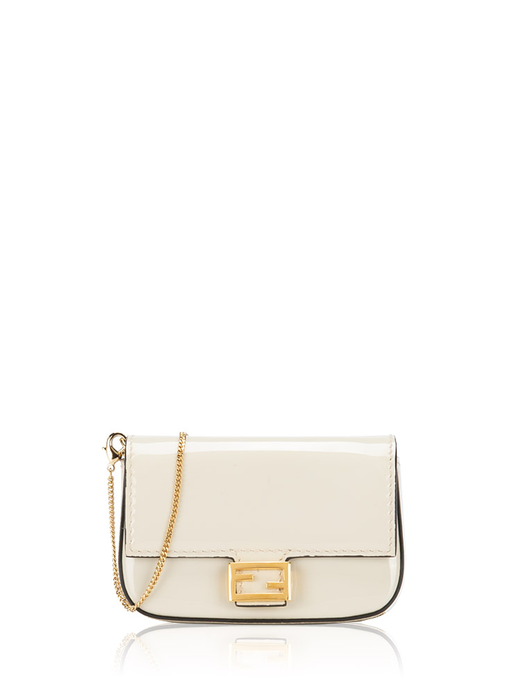 Patent Leather Nano Baguette Charm Cream