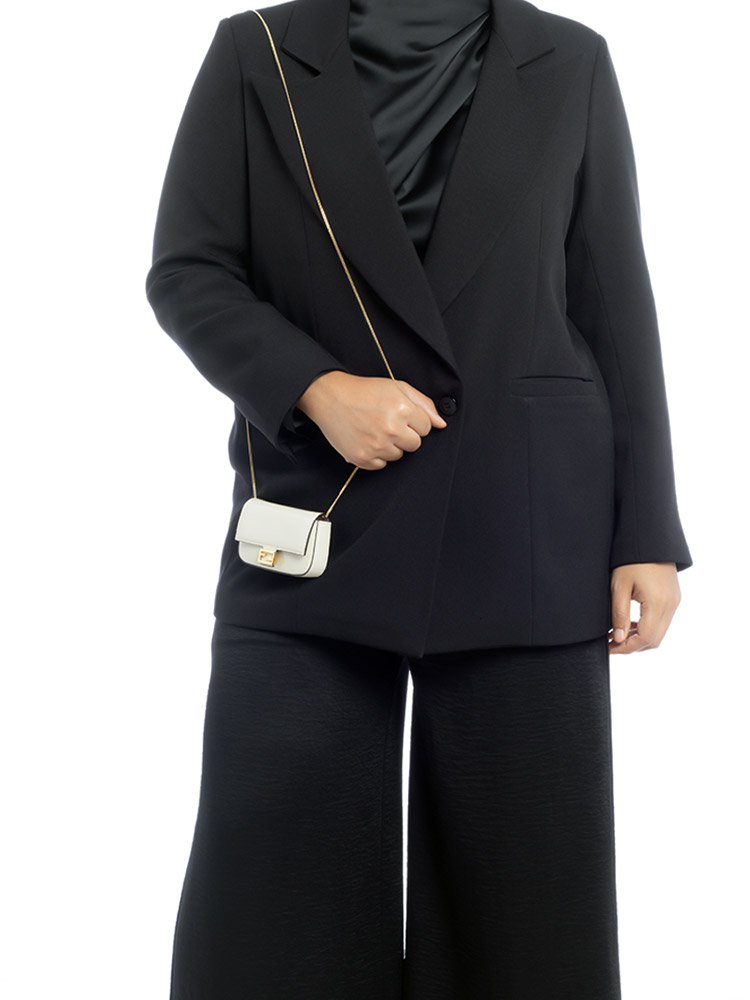 Patent Leather Nano Baguette Charm Cream