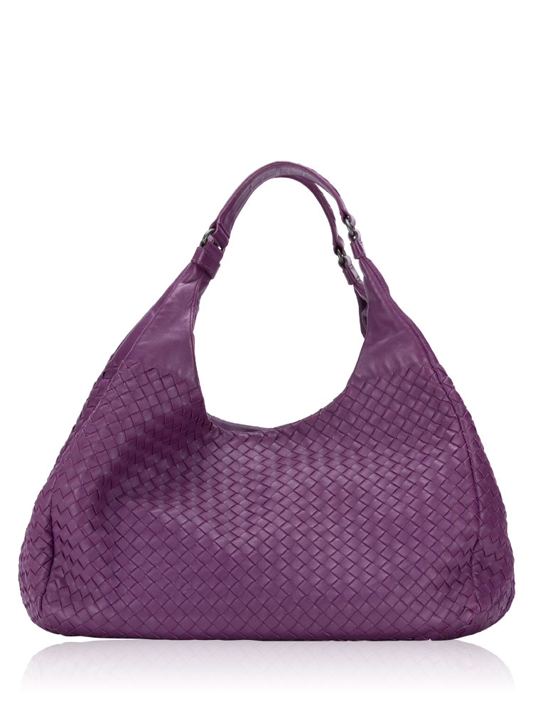 Nappa Intrecciato Campana Large Hobo Purple
