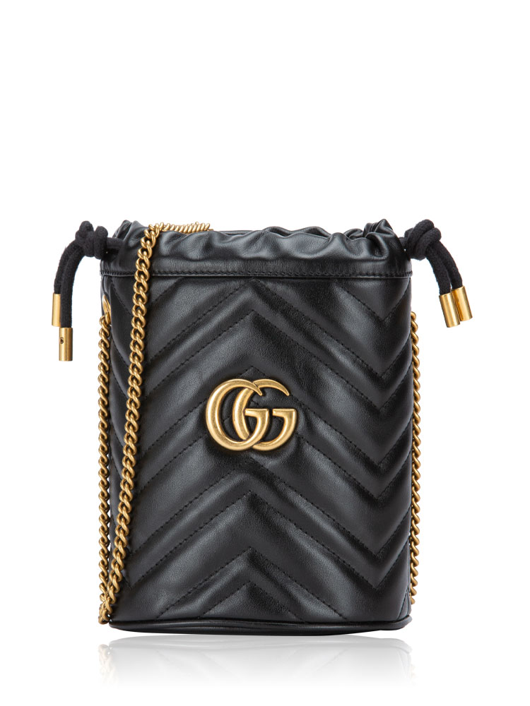 Calfskin Matelasse GG Marmont 2.0 Mini Bucket Bag Black