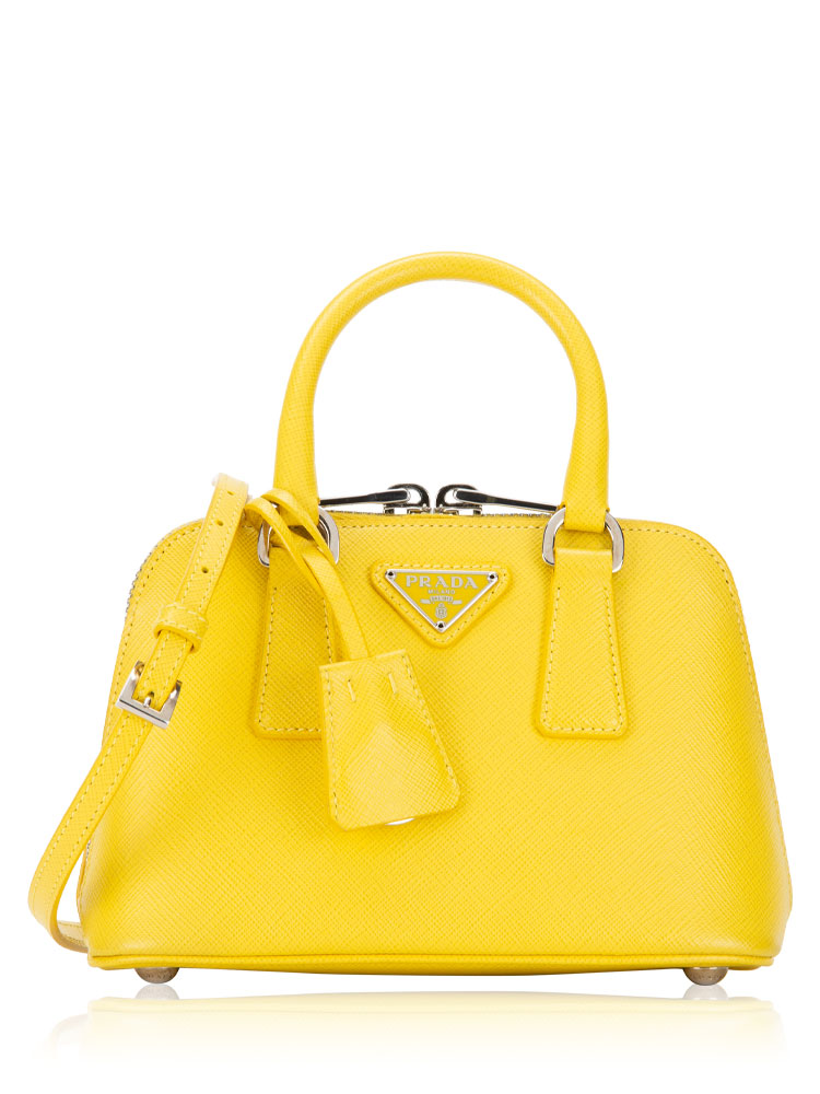 Saffiano Lux Promenade Mini Top Handle Bag Yellow