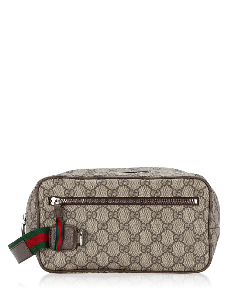 GG Supreme Medium Toiletry Case Beige Ebony