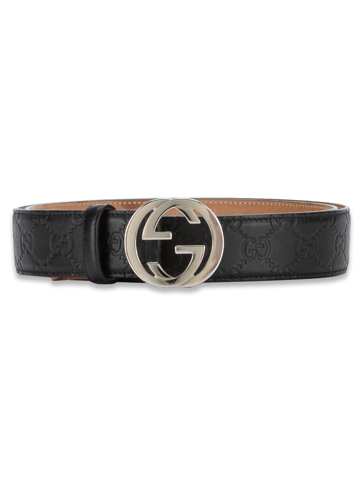 Guccissima Interlocking G 35mm Belt Black Sz 105