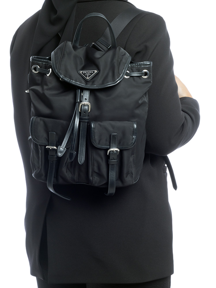 Tessuto Soft Calf Backpack Nero