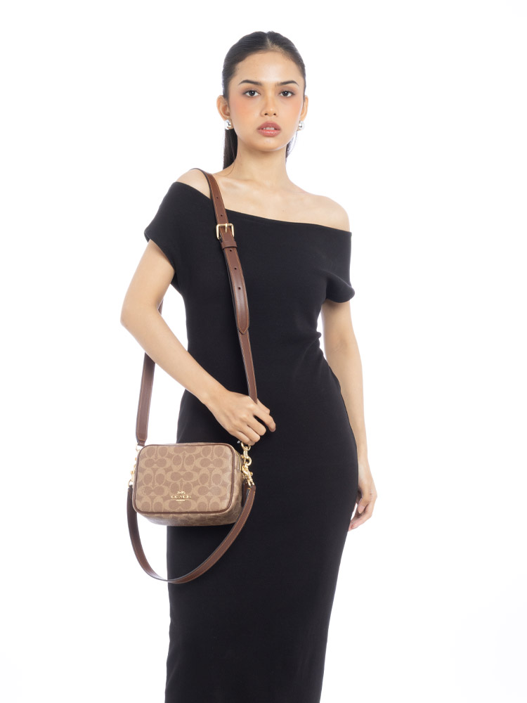 CEK69 Signature Carey Mini Crossbody Tan Brown