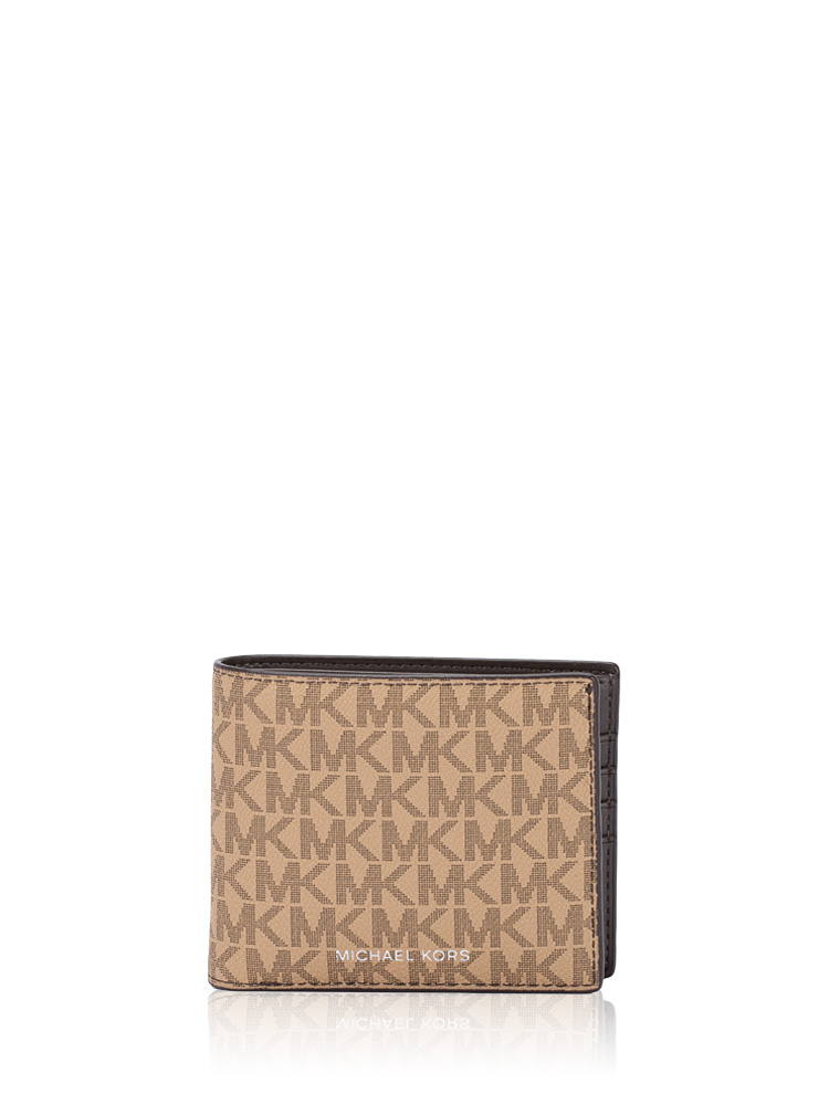 Men Signature Cooper Billfold Passcase Wallet Camel