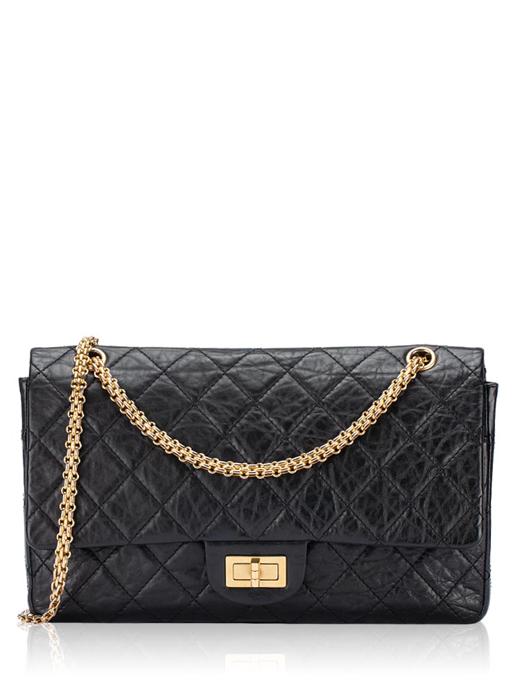 Aged Calfskin 2.55 Reissue 227 Flap Bag Black