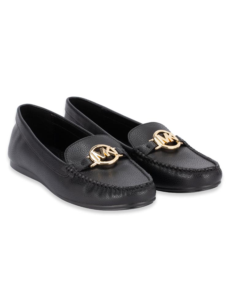 Fulton Grained Leather Moccasin Black Sz 8.5
