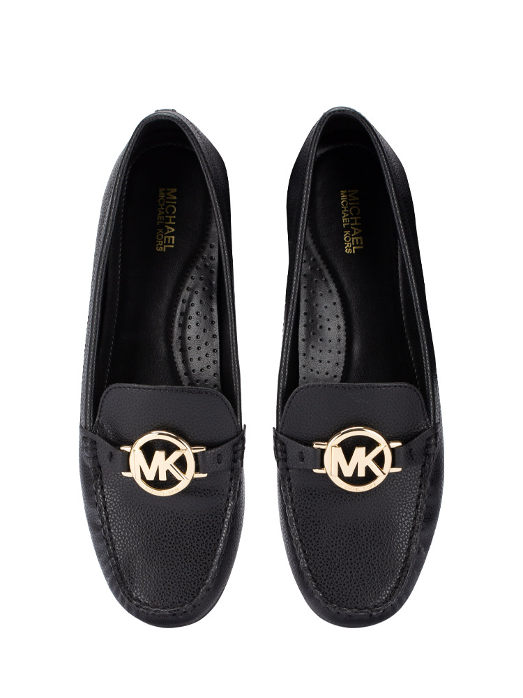 Fulton Grained Leather Moccasin Black Sz 8.5