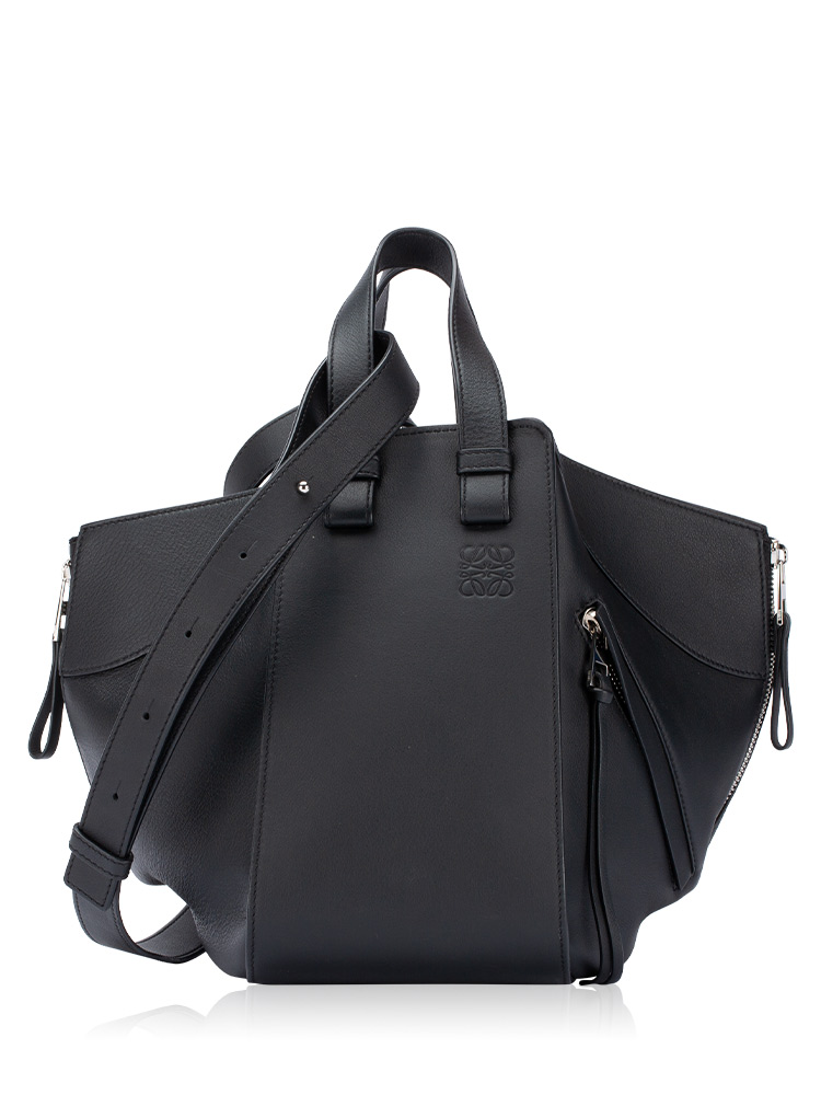 Calfskin Hammock Small Shoulder Bag Black