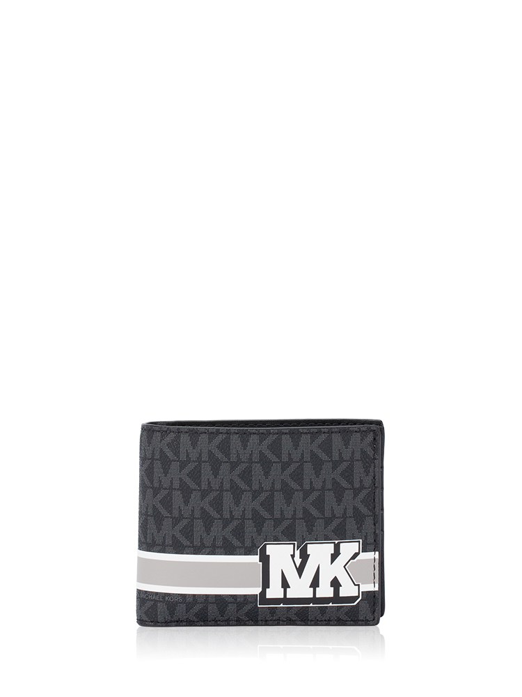 Men Signature Stripe Cooper Billfold Passcase Wallet Black Multi