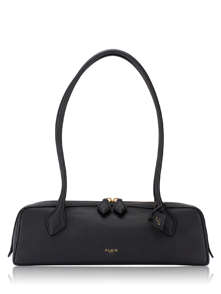 Nubuck Calfskin Le Teckel Medium Bag Black