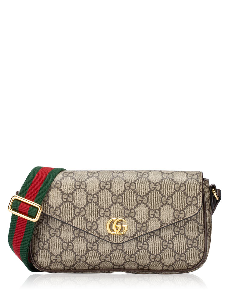 GG Supreme Web Ophidia Mini Envelope Shoulder Bag Beige Ebony