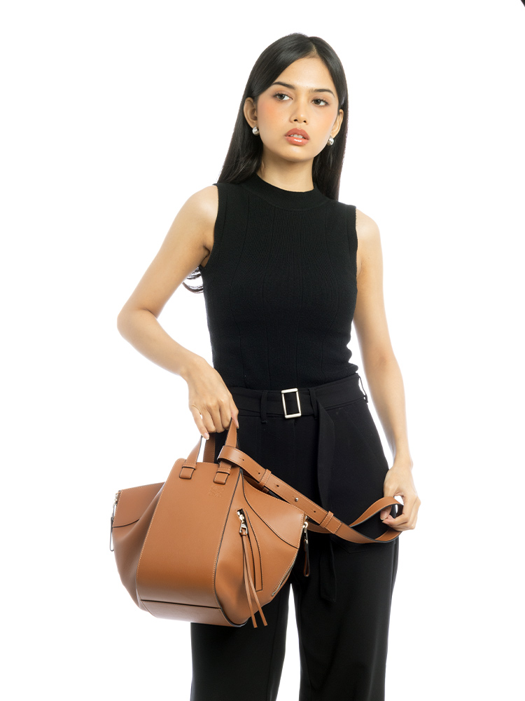 Calfskin Hammock Small Shoulder Bag Tan