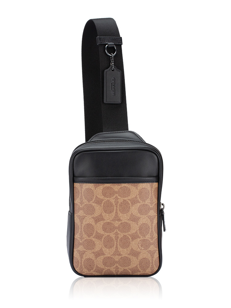 Men CCO68 Signature Turner Small Sling Pack Tan Black