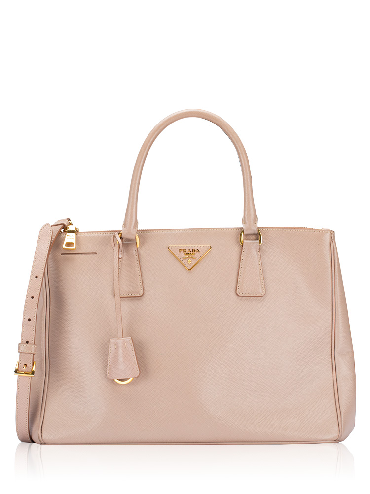 BN2274 Saffiano Lux Double Zip Tote Cammeo