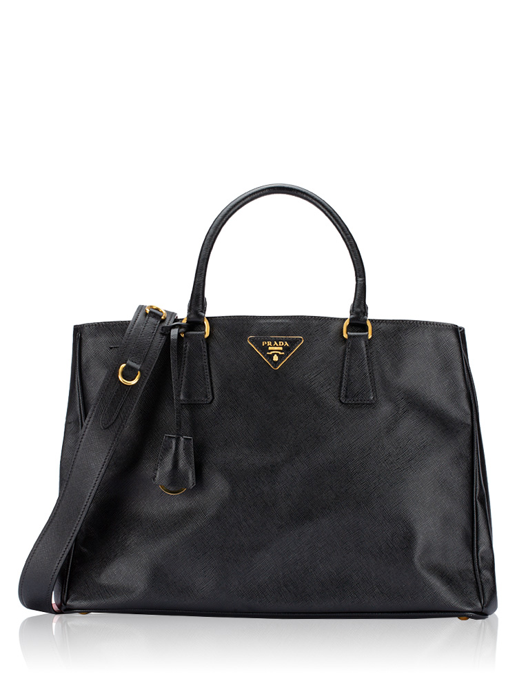 BN1844 Saffiano Lux Large Tote with Strap Nero