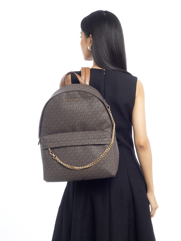 Signature Slater Large Chain Backpack Brown