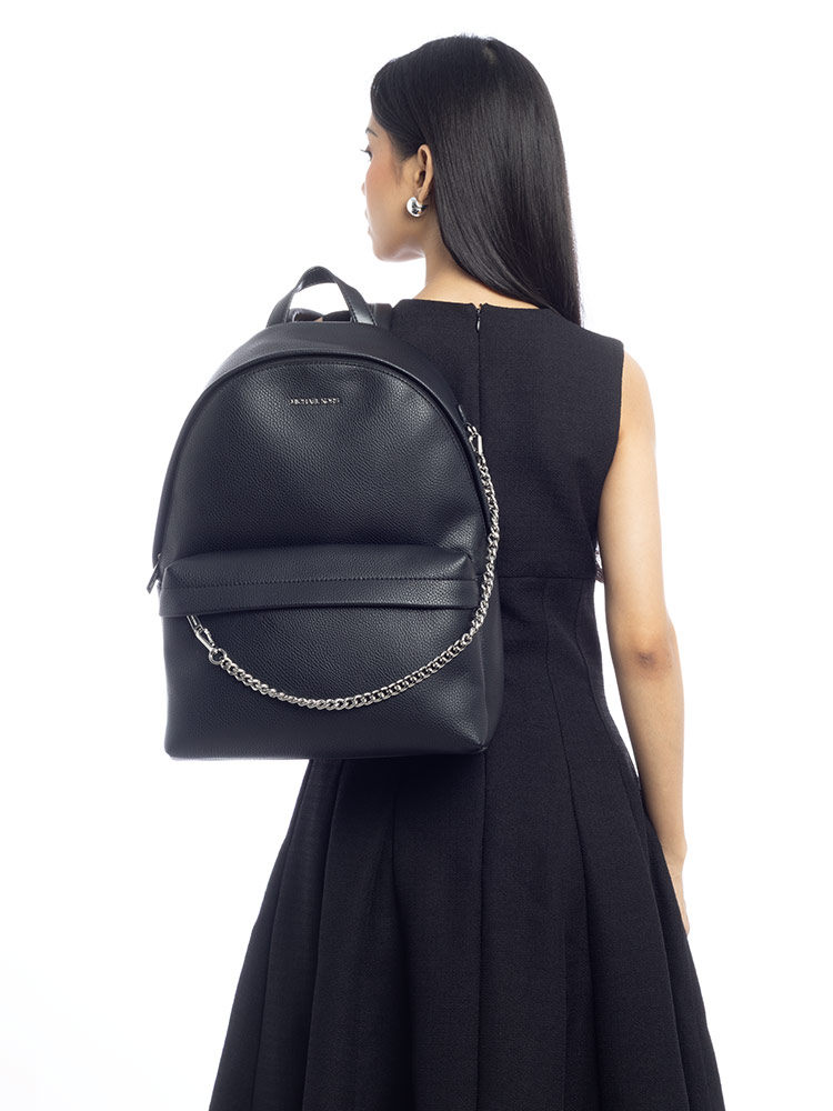 Slater Large Chain Backpack Black