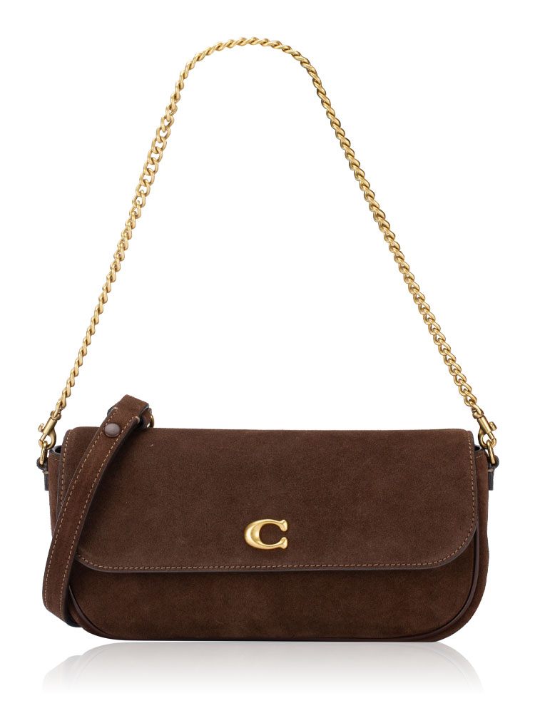 CCD07 Brook Flap Chain Bag Dark Chocolate