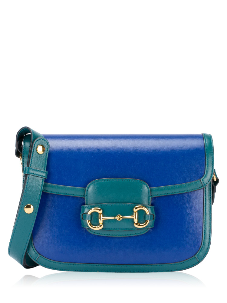 Azalea Calfskin Horsebit 1955 Shoulder Bag Imperial Blue Pavone