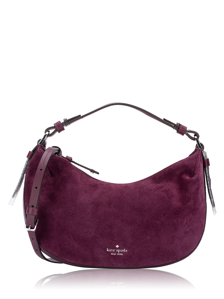 Selena Suede Shoulder Bag Deep Cherry