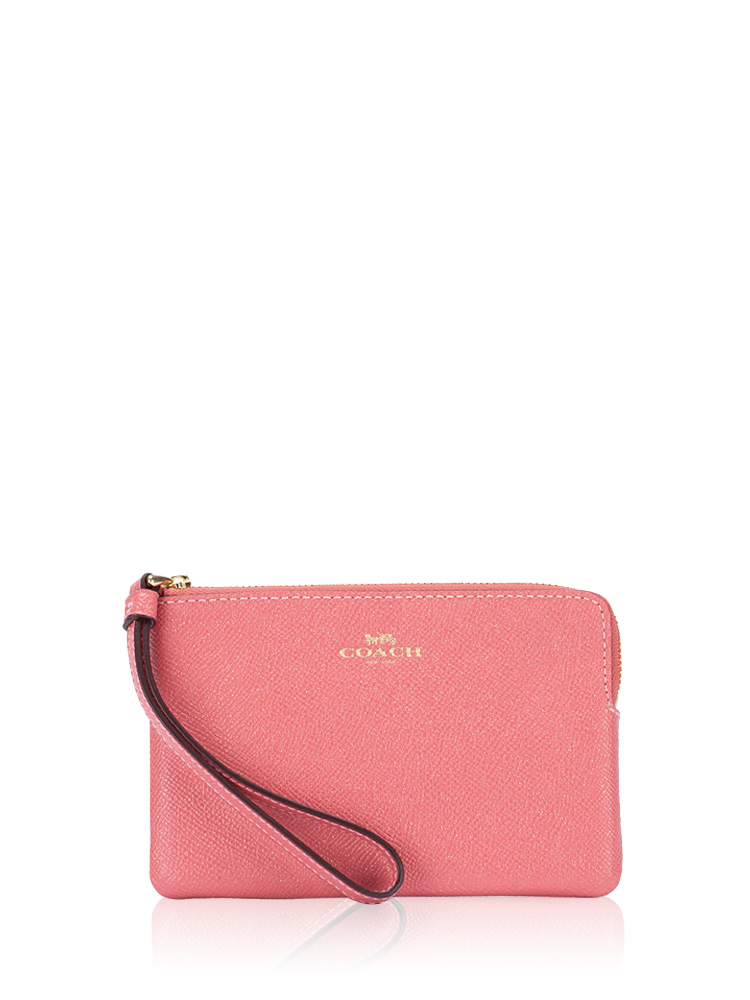 15154 Crossgrain Glitter Zip Wallet Peony