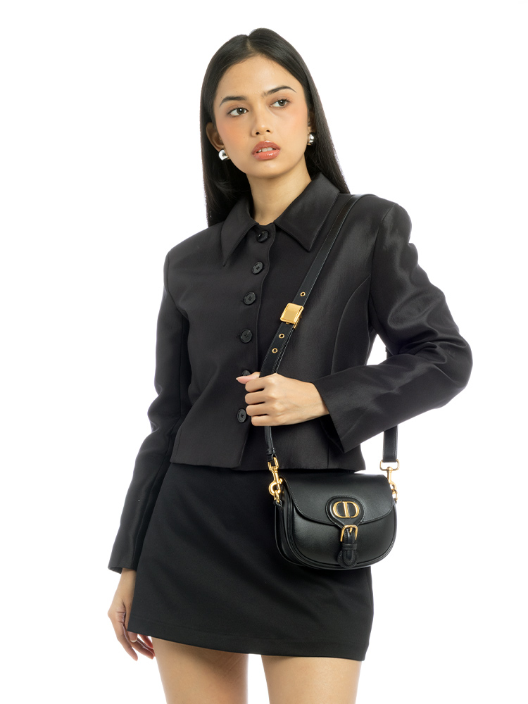 Box Calfskin Bobby Small Shoulder Bag Black