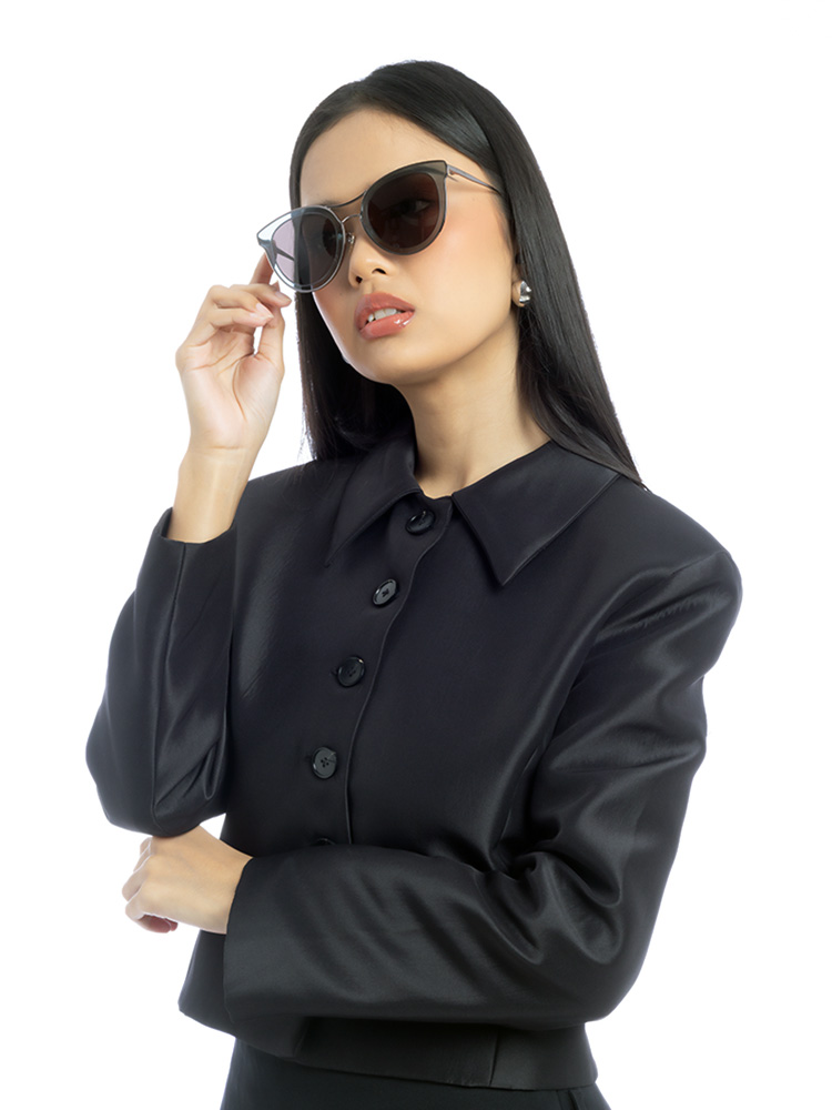 MCM13SA Round Cat Eye Sunglasses Black