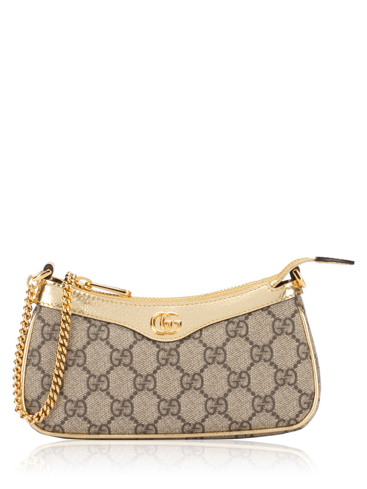 GG Supreme Ophidia Mini Shoulder Bag Beige Gold