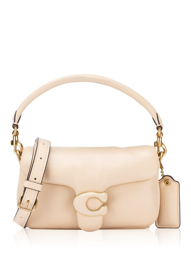 C3880 Pillow Leather Tabby 18 Shoulder Bag Ivory