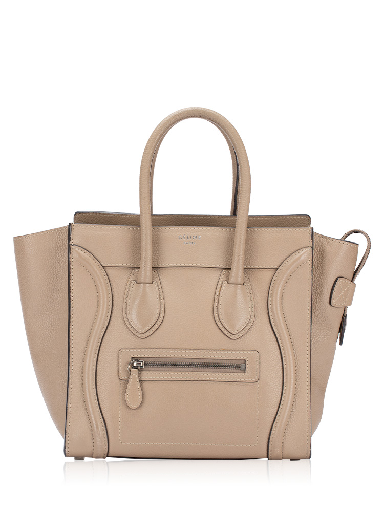 Drummed Calfskin Micro Luggage Dune