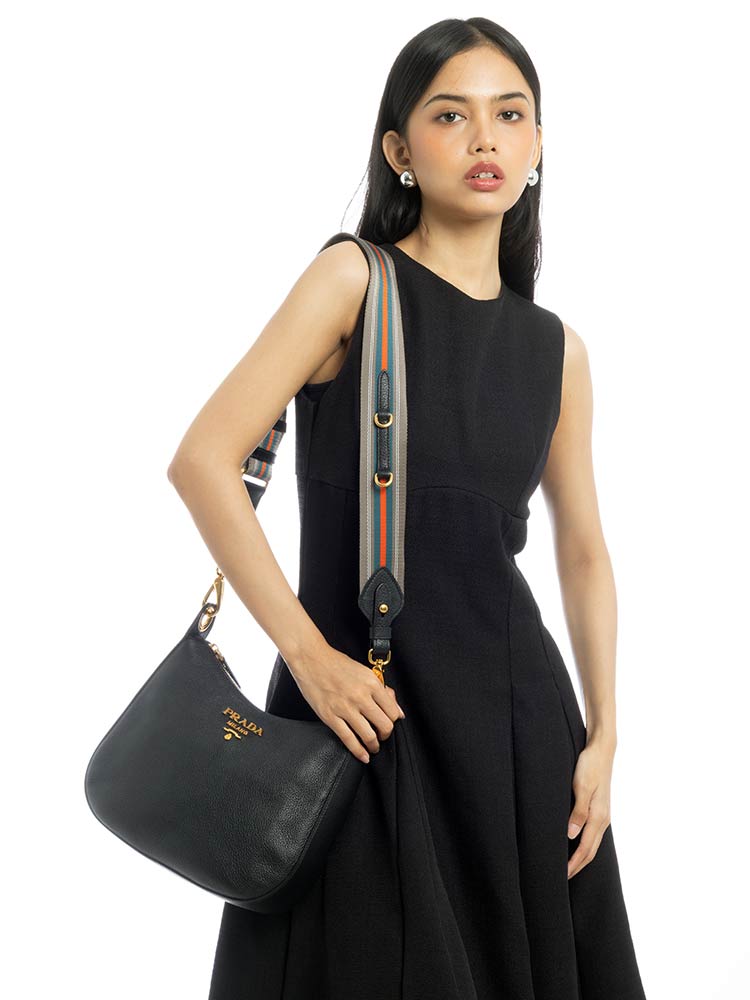 1BC166 Vitello Phenix Hobo Nero