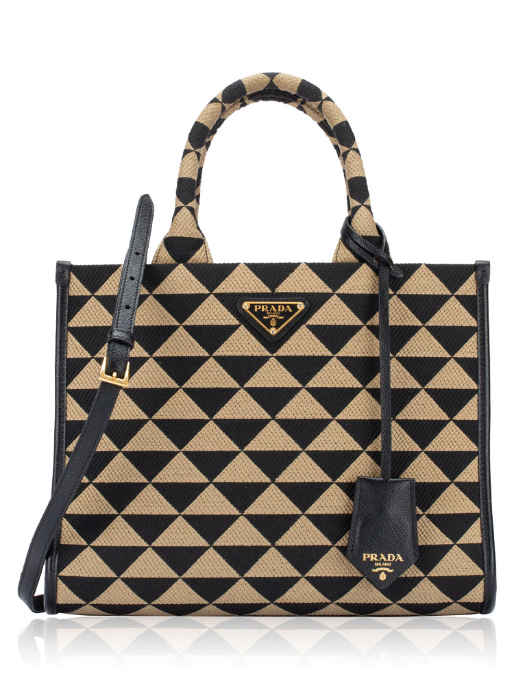 Jacquard Saffiano Symbole Small Tote Black Corda